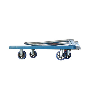Nylon <b>Hand</b> <b>Cart</b> Four Wheel Foldable Platform Trolley Industrial Blue Plastic Cargo Transport <b>Cart</b> - Product Image 2