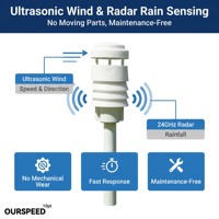 Kit de Inicio IoT Compacto Ourspeed (Ble 5.0) Estación Meteorológica 8 en 1 Ultrasónica con Sensor de Velocidad y Dirección del Viento, Temperatura, Humedad y Lluvia