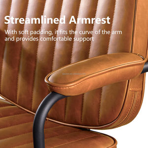 Muestra Gratuita, Silla de Salón de Belleza Giratoria Ajustable de Material PU, Silla de Oficina de Diseño Moderno de Alta Calidad, Color Marrón - Product Image 4