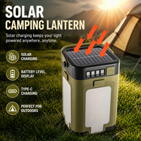 Lampes solaires de camping 3 en 1, étanches IP44, lanterne LED pliable pour tente, rechargeable par USB/solaire, à intensité variable, pour jardin