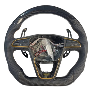 <span class=keywords><strong>Volant</strong></span> de direction en cuir carbone DIY avec palettes de changement de vitesse de style sportif pour <span class=keywords><strong>volant</strong></span> de direction en carbone SEAT - Product Image 2