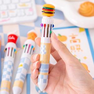 Ensemble de stylos à bille créatifs en plastique de 10 couleurs papeterie Hamburger crème glacée frites Pizza stylo promotionnel - Product Image 5