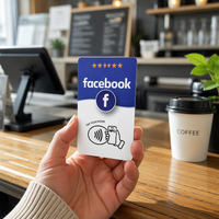 Carte/Support NFC Google Review personnalisée ISO, autocollant intelligent RFID en PVC étanche avec code QR pour les réseaux sociaux et le contrôle d'accès