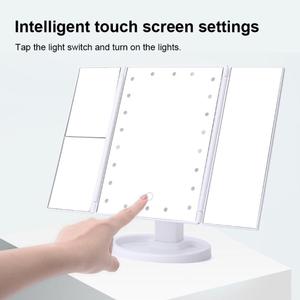 Foldable 180 Degree Hot Selling Smart Touch Screen LED Cosmetic Makeup <b>Mirror</b> 2025 Desktop <b>Mirror</b> for Home - Product Image 3