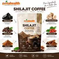 Café de Shilajit Pur en Vrac Marque Blanche Certifié BPF Poudre Antioxydante Produits de Beauté Options de Saveurs Personnalisées
