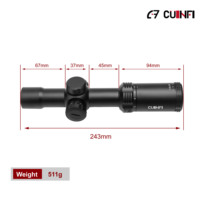 Lunette de visée LPVO 1-6X24SFP avec revêtement FMC, tube de 30 mm, réticule rouge illuminé, viseur de chasse compact, lunette tactique