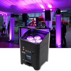 Dj Vrijheid Flex H4 Ip X6 Rgbaw + Uv Battery Operated Led Par 6-Pack Met Opladen Case