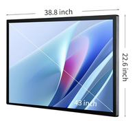 Nouvel écran industriel capacitif multi-touch de 43 pouces, écran 16:9, résolution 1920 x 1080p, haut-parleurs intégrés, USB, VGA, garantie de 3 ans