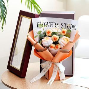 Bouquet <span class=keywords><strong>di</strong></span> Fiori all'Uncinetto, Confezione Regalo Artigianale per San Valentino e Cerimonie <span class=keywords><strong>di</strong></span> Laurea, Bouquet <span class=keywords><strong>di</strong></span> Fiori Artificiali, Souvenir all'Ingrosso - Product Image 3