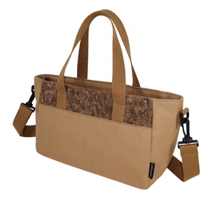Venta al por mayor portátil hombro bandolera viaje grande café fibra de carbono señoras FIN DE SEMANA bolsos corcho madera bolsas de mano - Product Image 5