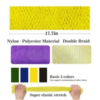 Éponge de douche africaine extensible en nylon long pour exfolier et lisser la peau, idéale pour un usage quotidien.