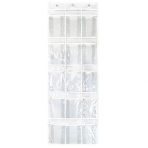 Organisateur de rangement transparent en PVC à 15 compartiments, pochette de rangement pour casques, pour salle de classe ou à suspendre derrière la porte - Product Image 3