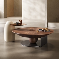 Table basse en verre trempé de style italien, design Wabi-sabi de luxe léger, table d'appoint de style mid-century, nouvelle collection pour salon, 5 options