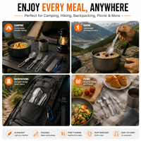 Vente en gros de cuillères, fourchettes et couteaux pliants en titane pour le camping, la randonnée et les pique-niques, avec logo personnalisé OEM ODM