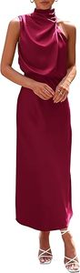 Vestido de Satén para Mujer, Nuevo Verano 2025, Elegante Vestido de Cóctel sin Mangas, <span class=keywords><strong>Alta</strong></span> <span class=keywords><strong>Costura</strong></span> con Logotipo - Product Image 4