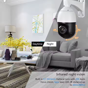 Caméra dôme haute vitesse à balayage 360 degrés, caméra PTZ avec zoom optique 20x, caméra dôme extérieure avec PoE intégré pour système NVR - Product Image 3
