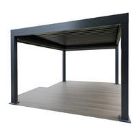 Pergola en aluminium motorisée/manuelle à toit à lamelles bioclimatiques, résistante au vent, avec stores latéraux, personnalisable et imperméable pour l'extérieur
