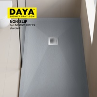 Base de douche coulissante rectangulaire sans cadre en pierre artificielle blanche mate, taille personnalisée 900x900mm, classe 3 antidérapante, ultra-fine, pour salle de bain
