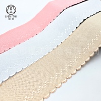 Bande élastique en nylon jacquard haute élasticité Wenmei, bord ondulé, forme croissant, élastique picot pour sous-vêtements, 50 yards/rouleau