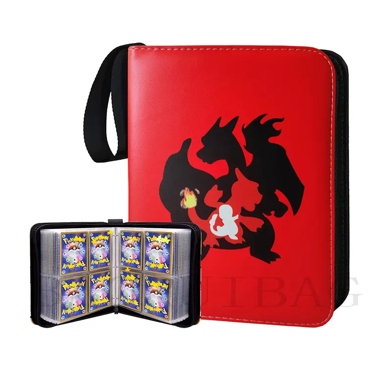 Hot Sale 4-Pocket Trading Card Binder with 50 Removable Game Card Sleeves Fits 400 Card Sleeves Protector