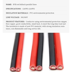 Rvb cáp điện 0.3/0.75/1/2.5 mét PVC cách điện bị mắc kẹt đồng dây điện 2pin - Product Image 4