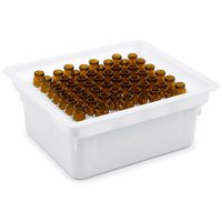 Flacon tubulaire en verre transparent ou ambré de 2 ml et 5 ml à usage industriel, avec bouchon en caoutchouc, en verre borosilicate neutre/bas, sérigraphié Munanglass