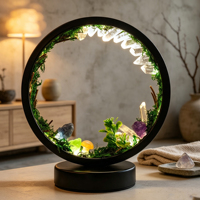 Lampu Malam Bentuk Jamur Tema Hutan Kristal Alami Grosir dengan Lampu Meja LED 3 Warna untuk Dekorasi Kamar Tidur Rumah