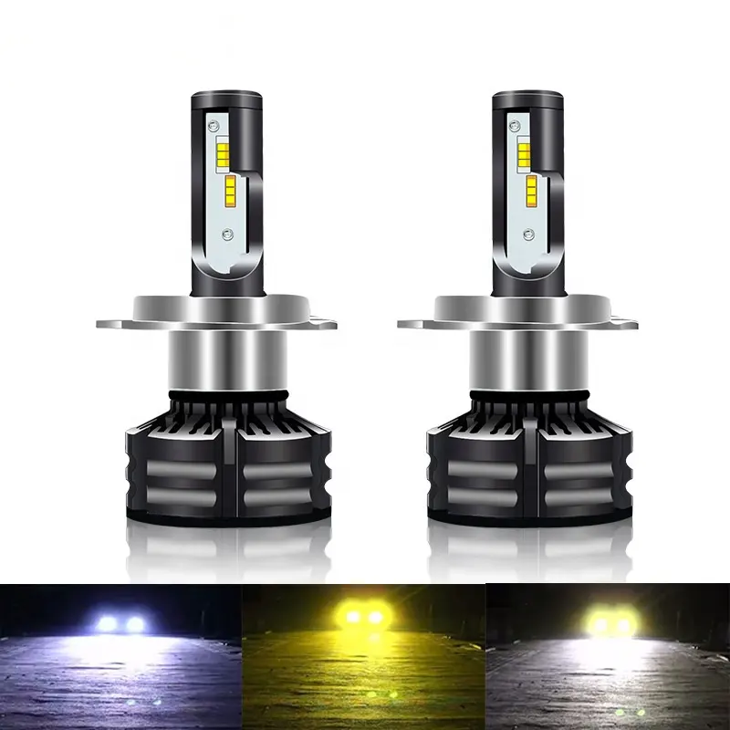 Led Smart tres-Color H1 H4 H7 H8 H9 H11 9005 de 9006 de faros para coche bombillas de luz Led