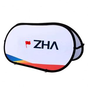 Bannière pop-up personnalisée de grande taille en forme de haricot pour les événements de basketball des écoles et des campus - Product Image 3