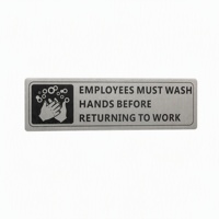 Placa de advertencia personalizada de color plateado para espacios públicos y locales comerciales, prohibido fumar, con orificios preperforados, para uso en interiores y exteriores