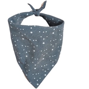 בנדנה משולשת לכלבים מבד כותנה אקולוגי עם הדפס כחול ולוגו מותאם אישית של GMTPET לכל עונות השנה - Product Image 2