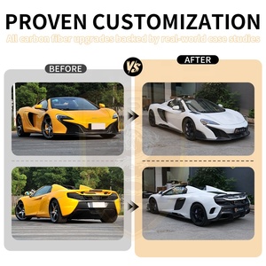 Kit carrosserie semi-carbone pour McLaren MP4-12C 650S, mise à niveau vers 675LT : pare-chocs avant, capot, jupes latérales, diffuseur arrière - Product Image 2