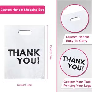 Biểu tượng tùy chỉnh LDPE xử lý nhựa chết cắt túi mua sắm cho doanh nghiệp nhỏ bán lẻ hàng hóa & siêu thị khuyến mãi - Product Image 4