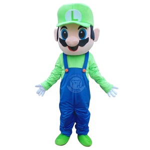 Qiman personalizado tamaño adulto verde Super <span class=keywords><strong>Brothers</strong></span> disfraz de Mascota de dibujos animados de felpa a la venta - Product Image 1