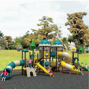 Cheap commercial plastic slide daycare outdoor play sets playground equipment