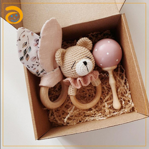 Juguete de madera Montessori para dentición, juguete de ganchillo para bebé, muñeco <span class=keywords><strong>mordedor</strong></span>, juego de regalo para comer, venta al por mayor - Product Image 5