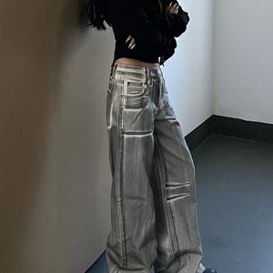 กางเกงยีนส์ทรงหลวมสไตล์วินเทจ Cyberpunk สีเงิน คุณภาพสูง รุ่น Y2K สำหรับผู้หญิง ปี 2024 จากแบรนด์ดีไซเนอร์เสื้อผ้า - Product Image 5