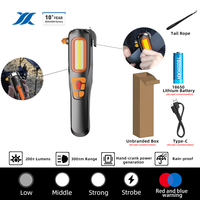 Linterna Multifunción con Martillo de Seguridad para Auto, Radio de Emergencia, Linterna LED USB