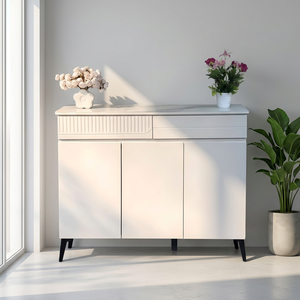 Meuble à chaussures autoportant moderne, console de rangement, couleur blanche, design minimaliste, meubles de salon - Product Image 3