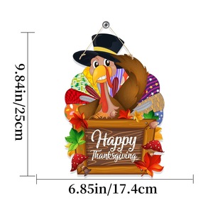 Décoration murale de Thanksgiving pour la sécurité des enfants, motif dinde et citrouille, avec logo personnalisé pour porte d'entrée - Product Image 5