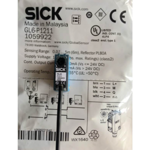 เซ็นเซอร์โฟโตอิเล็กทริคแบบมินิ GL6-P1211 ตรวจจับแบบสะท้อนแสง PNP-Output สำหรับสายพานลำเลียงอัตโนมัติ ระยะตรวจจับ 6 เมตร มาตรฐาน IP67 - Product Image 2