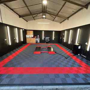 Heavy Duty Vented Interlocking Garage Floor Tiles <b>Plastic</b> Garage Flooring Mats for Car Detailing Shop Workshop Shownroom - Product Image 4