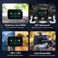 Écran GPS étanche IP67 de 5 pouces, enregistreur de navigation, nouveau système sans fil CarPlay Android Auto pour motos