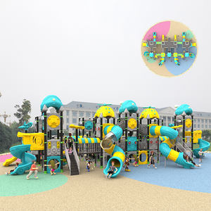 Grand équipement d'amusement extérieur combinaison balançoire et toboggan pour la place communautaire pour les installations de jeux pour enfants - Product Image 3