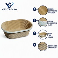Lit de bain pour chat en carton ondulé, forme ovale, griffoir, 2 tailles 54-60cm