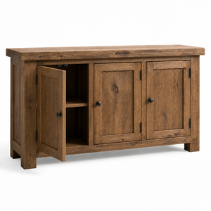 Best Selling Handmade Solid Wood <b>Cabinet</b> <b>Rustic</b> Oak 3 Door Buffet - Export Wooden Furniture Kitchen <b>Cabinets</b> - Product Image 2