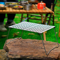 Barbecue de camping en titane pur - Conception pliable et portable, léger (780g)