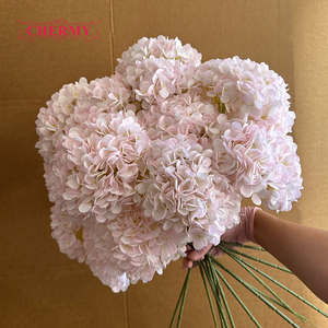 Fiore Artificiale di Alta Qualità con Testa Grande da 18cm, Stelo Singolo, Ortensia Rosa Nude per Decorazioni Matrimoniali e Feste - Product Image 5
