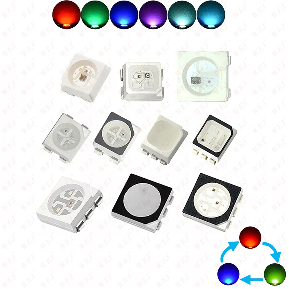 Factory 3535 3528 5050 RGB SMD LED Red Green Blue Tri-Color RGB LED Chip For RGB Smart Led Lighting LED Strip