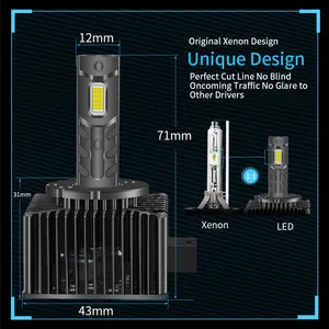 D2s YXDZ D3S LED Headlights HID D1S D2S D4S D5S D8S D1R D2R D3R Turbo LED Two-sided CSP Chip 6000K 90W Plug Play HID Replacement